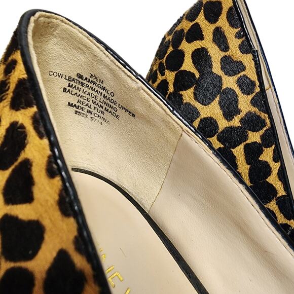 Nine West Women Shoes, "Glamrgirlo" Cow Fur Leather Peep Toe Heel Pumps, Sz 7.5M - Picture 2 of 10